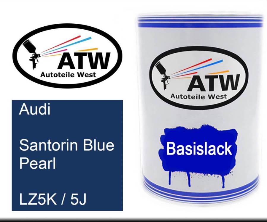 Audi, Santorin Blue Pearl, LZ5K / 5J: 500ml Lackdose, von ATW Autoteile West.